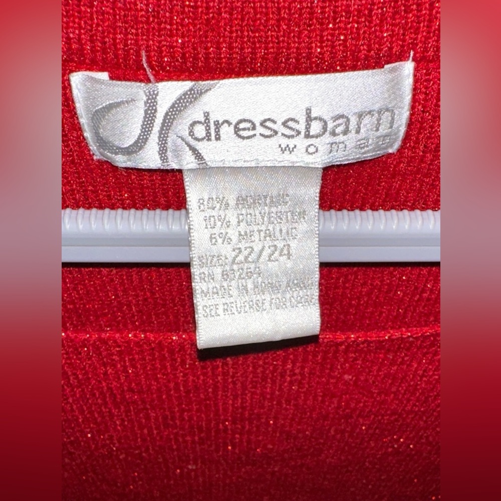 Dressbarn Woman Sparkling Red Sweater size‎ 22/24 EUC - Picture 3 of 3